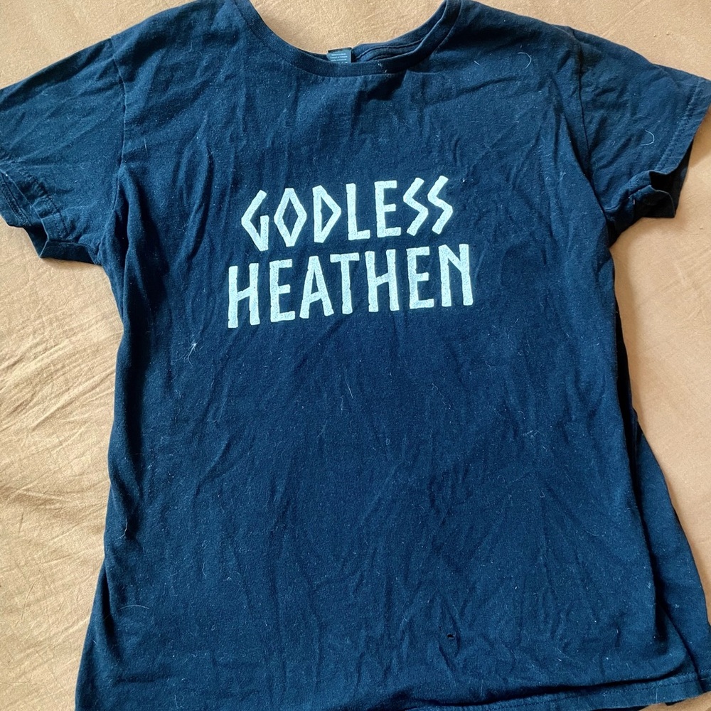 Black godless heathen shirt
